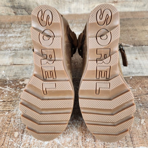 Sorel Joan Of Arctic Wedge II Women Sz 6 Buckle  Brown Leather Bootie NL3490-286 - Picture 8 of 11